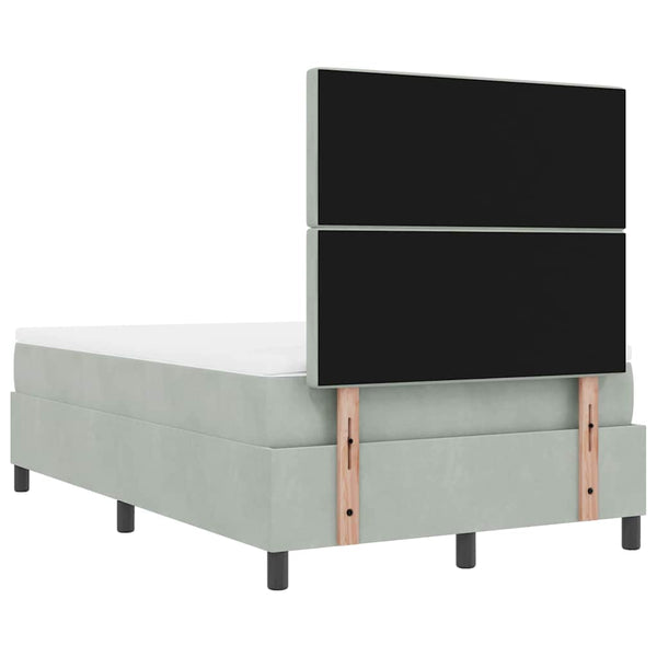 Boxspringbett Hellgrau Samt 190x120 cm