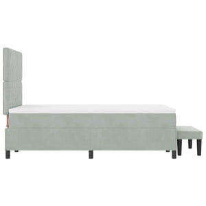 Boxspringbett Hellgrau Samt 190x120 cm