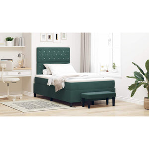 vidaXL Lit coffre tapissier avec tête de lit vert foncé 190 x 120 cm velours