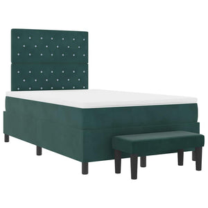 vidaXL Lit coffre tapissier avec tête de lit vert foncé 190 x 120 cm velours
