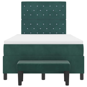 vidaXL Lit coffre tapissier avec tête de lit vert foncé 190 x 120 cm velours