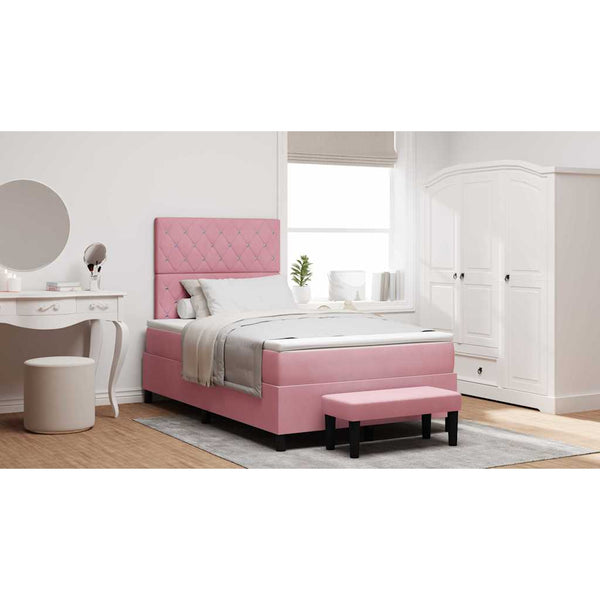 Boxspringbett Rosa Samt 190x120 cm