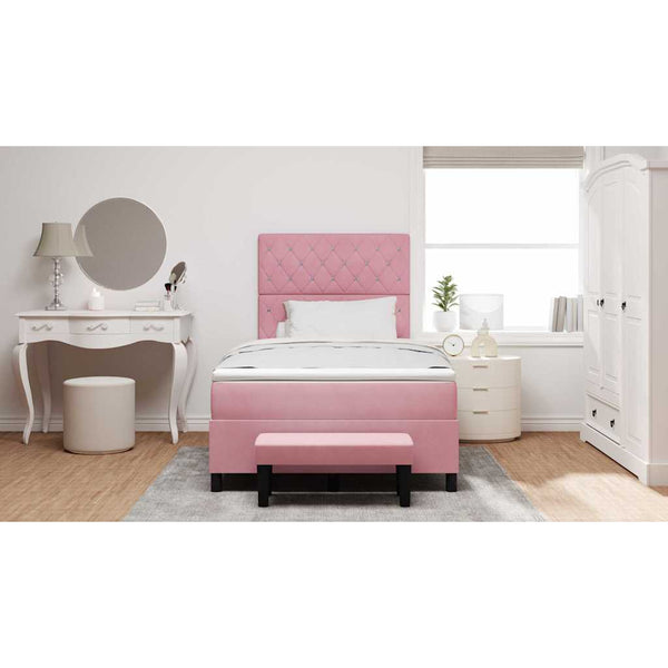 Boxspringbett Rosa Samt 190x120 cm