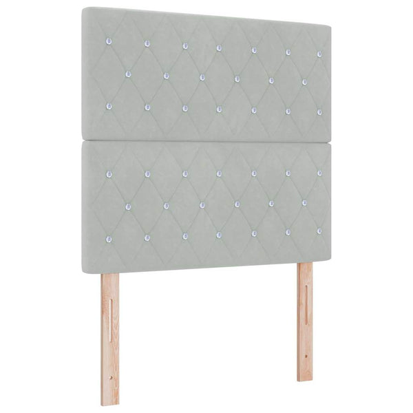 Boxspringbett Hellgrau Samt 200x120 cm