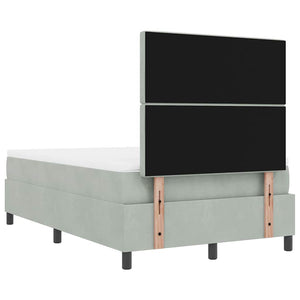 Boxspringbett Hellgrau Samt 200x120 cm