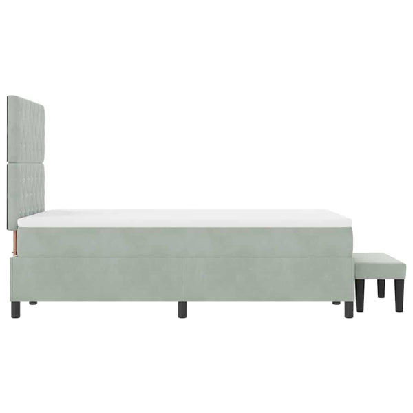 Boxspringbett Hellgrau Samt 200x120 cm