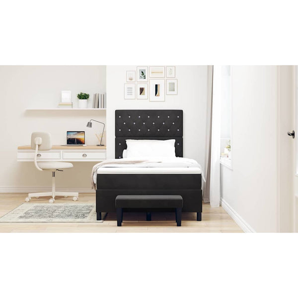 Boxspringbett Schwarz Samt 200x120 cm