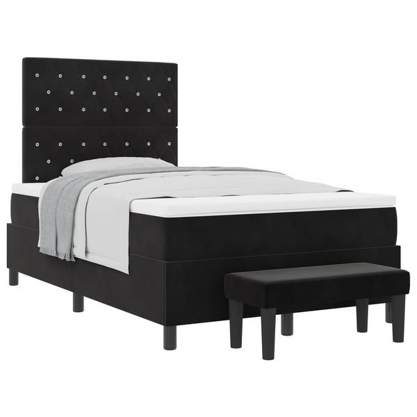 Boxspringbett Schwarz Samt 200x120 cm