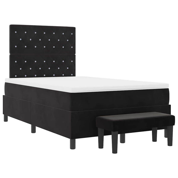 Boxspringbett Schwarz Samt 200x120 cm