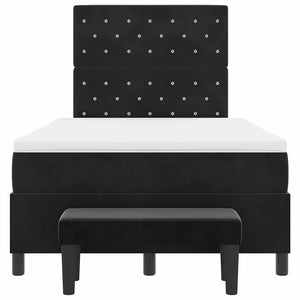 Boxspringbett Schwarz Samt 200x120 cm