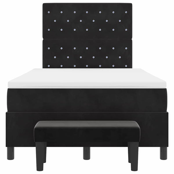 Boxspringbett Schwarz Samt 200x120 cm