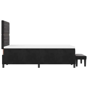 Boxspringbett Schwarz Samt 200x120 cm
