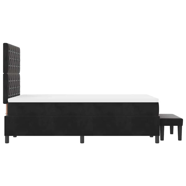 Boxspringbett Schwarz Samt 200x120 cm