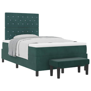 Boxspringbett Dunkelgrün Samt 200x120 cm