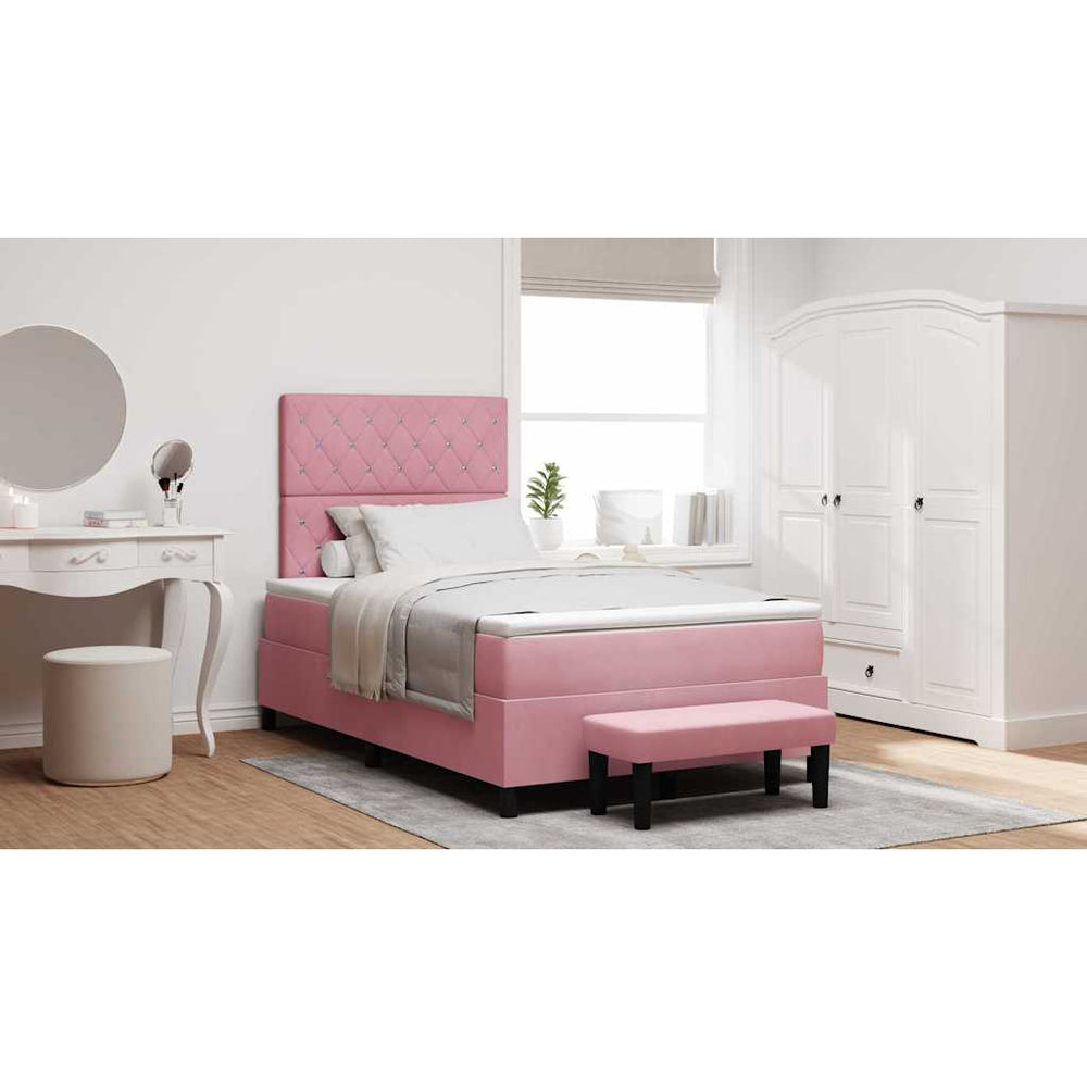 Boxspringbett Rosa Samt 200x120 cm