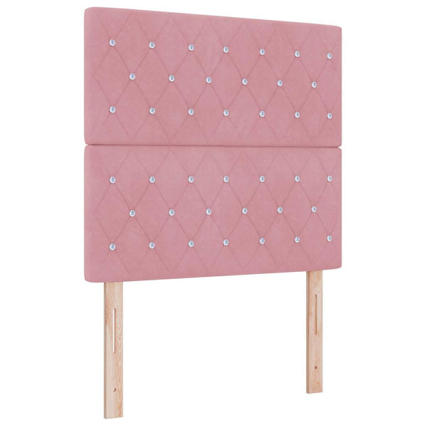 vidaXL Lit coffre avec tête de lit Rose 200 x 120 cm Velours