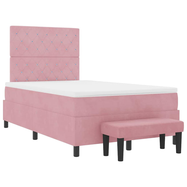 vidaXL Lit coffre avec tête de lit Rose 200 x 120 cm Velours