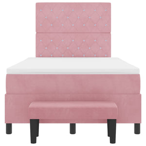 vidaXL Lit coffre avec tête de lit Rose 200 x 120 cm Velours