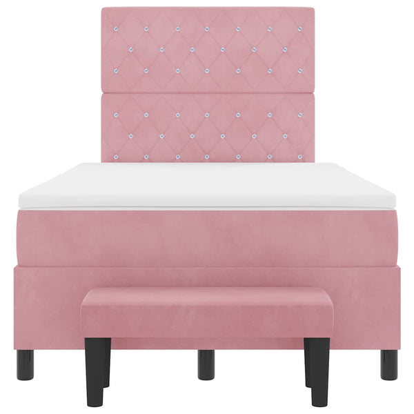 vidaXL Lit coffre avec tête de lit Rose 200 x 120 cm Velours