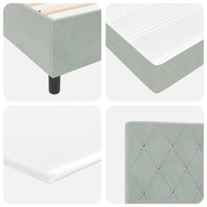 vidaXL Lit boxspring avec oreillers Gris clair 200 x 140 cm Velours