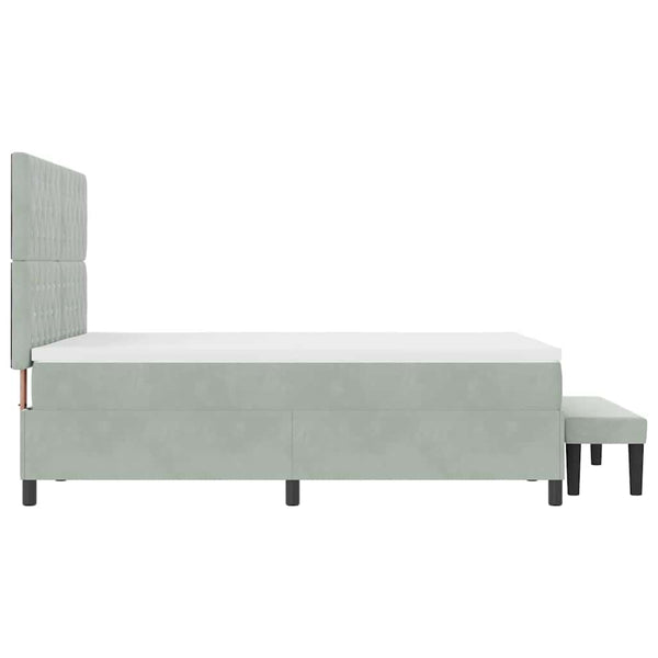 vidaXL Lit boxspring avec oreillers Gris clair 200 x 140 cm Velours