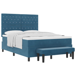 Boxspringbett Dunkelblau Samt 200x140 cm