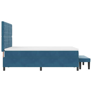 Boxspringbett Dunkelblau Samt 200x140 cm