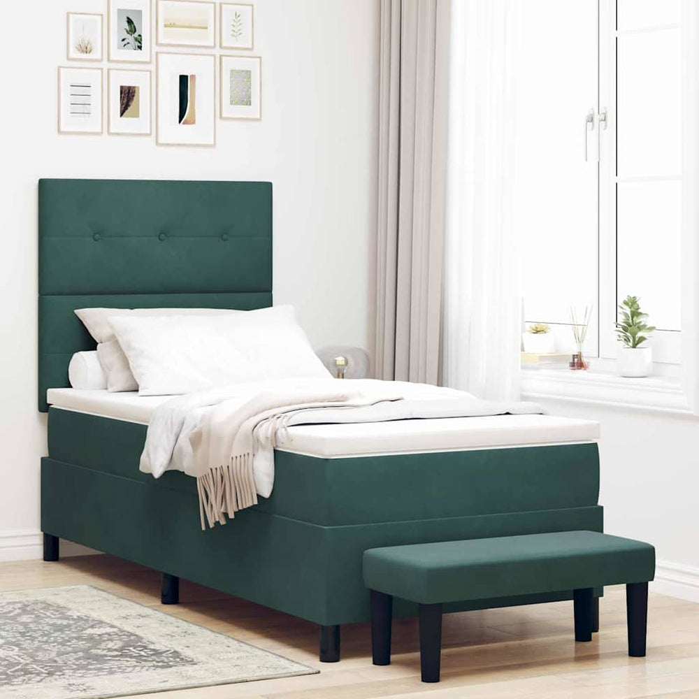 vidaXL Lit coffre avec oreillers vert foncé 200 x 80 cm Velours