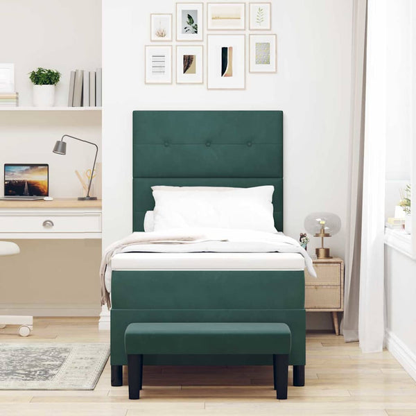 Boxspringbett Dunkelgrün 200x80 cm Samt