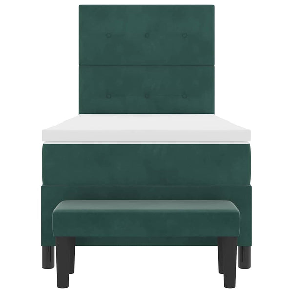 Boxspringbett Dunkelgrün 200x80 cm Samt