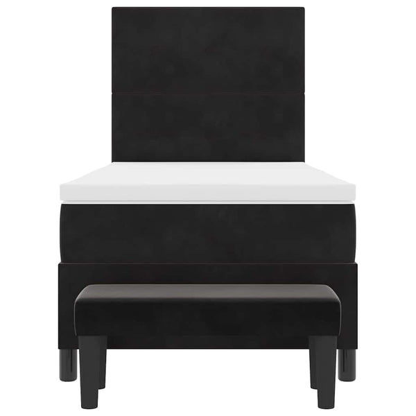 Boxspringbett Schwarz Samt 190x90 cm mit Kissen