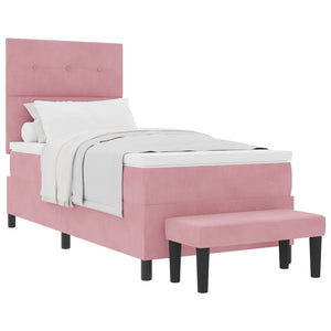 vidaXL Lit coffre avec oreillers et tête de lit Rose 190 x 90 cm Velours