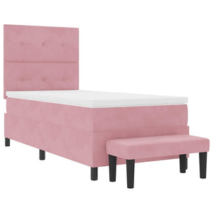 vidaXL Lit coffre avec oreillers et tête de lit Rose 190 x 90 cm Velours