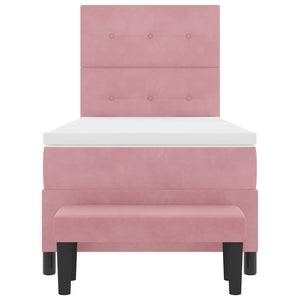 vidaXL Lit coffre avec oreillers et tête de lit Rose 190 x 90 cm Velours