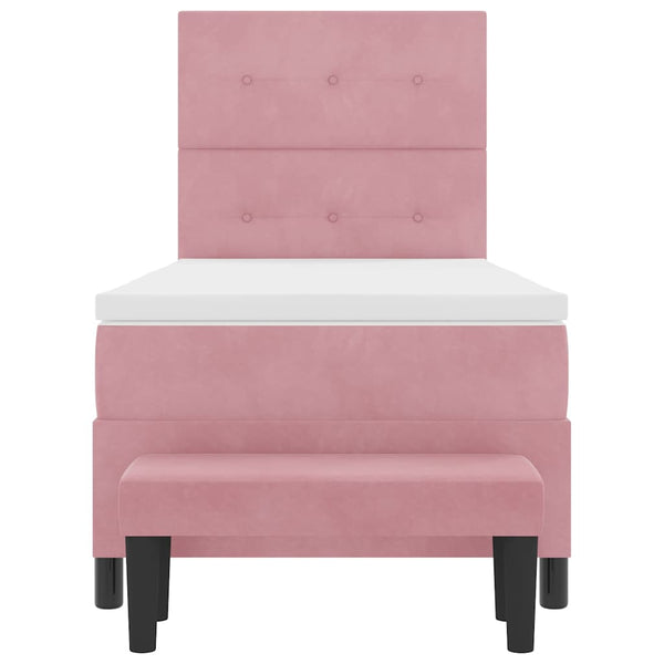 vidaXL Lit coffre avec oreillers et tête de lit Rose 190 x 90 cm Velours