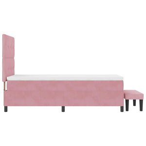 vidaXL Lit coffre avec oreillers et tête de lit Rose 190 x 90 cm Velours