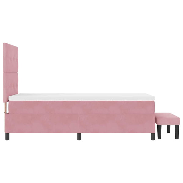 vidaXL Lit coffre avec oreillers et tête de lit Rose 190 x 90 cm Velours