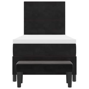 Boxspringbett Schwarz Samt 200x90 cm