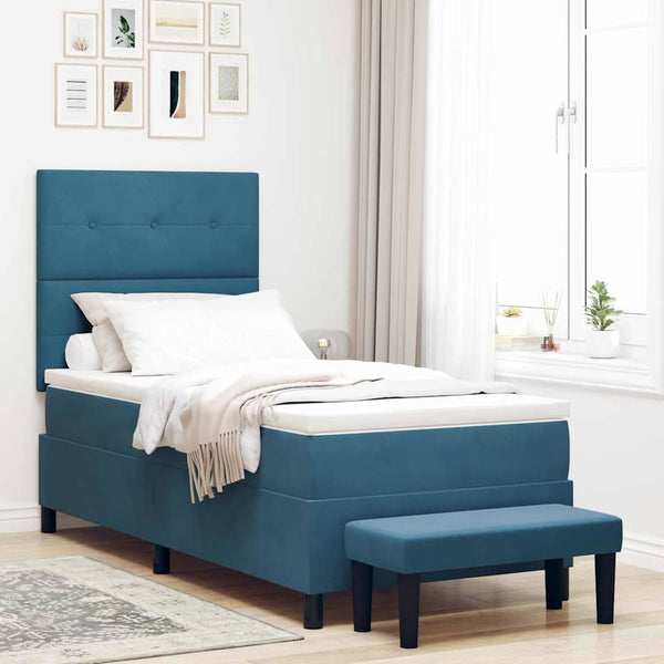 Boxspringbett Dunkelblau 200x100 cm Samt