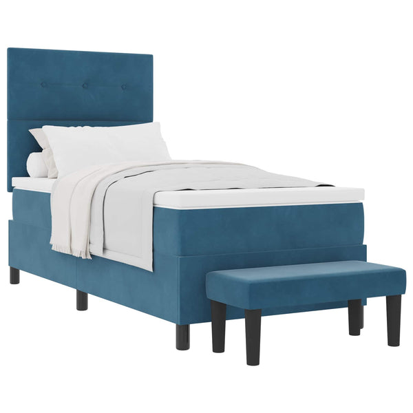 Boxspringbett Dunkelblau 200x100 cm Samt