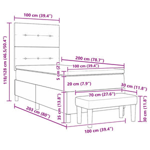 Boxspringbett Dunkelblau 200x100 cm Samt