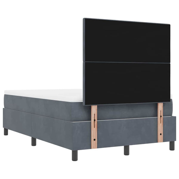 vidaXL Lit double tapissier avec tête de lit Gris foncé 190 x 120 cm Velours