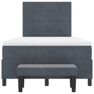 vidaXL Lit double tapissier avec tête de lit Gris foncé 190 x 120 cm Velours