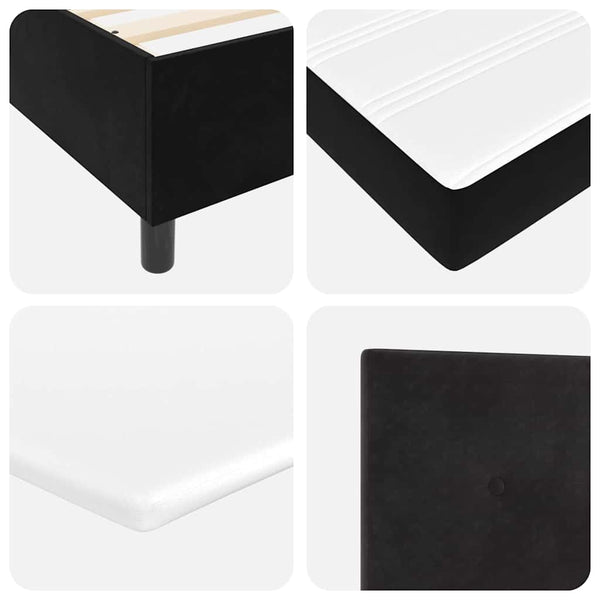 Boxspringbett Schwarz Samt 190x120 cm