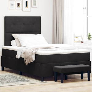 Boxspringbett Schwarz Samt 190x120 cm