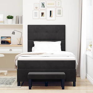 Boxspringbett Schwarz Samt 190x120 cm