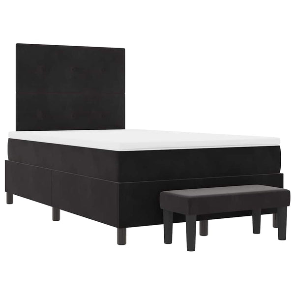 Boxspringbett Schwarz Samt 190x120 cm