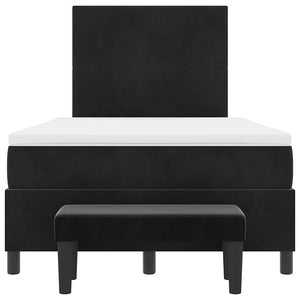 Boxspringbett Schwarz Samt 190x120 cm