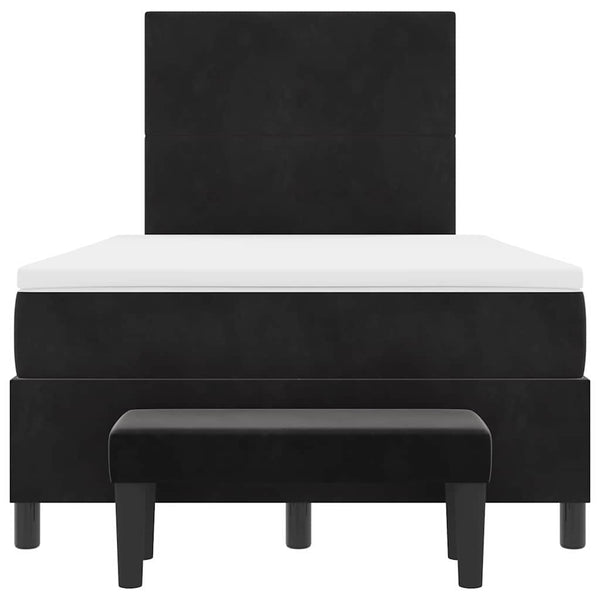 Boxspringbett Schwarz Samt 190x120 cm