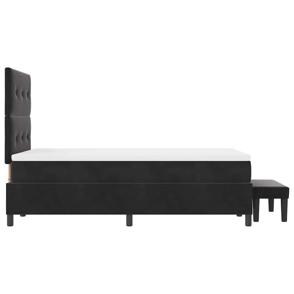 Boxspringbett Schwarz Samt 190x120 cm